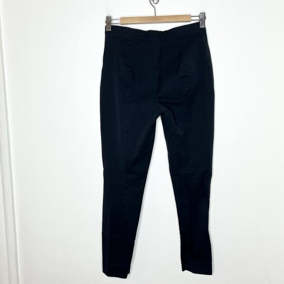 Everlane High Rise Cotton Pants Black Womens 4 Side Zipper Tapered Minimalist - Picture 4 of 6